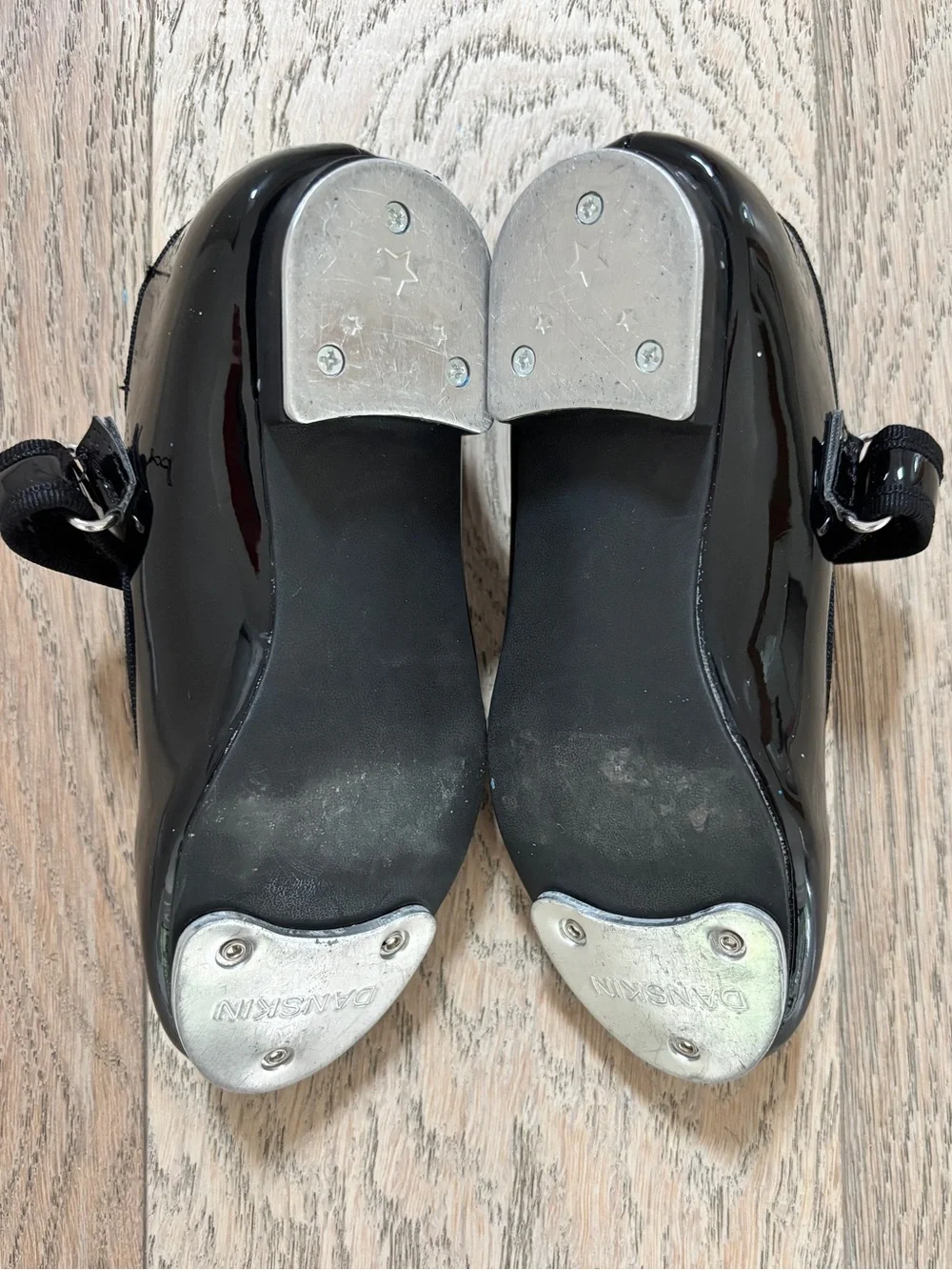Girls Black Mary Jane Tap Shoes with Velcro Strap